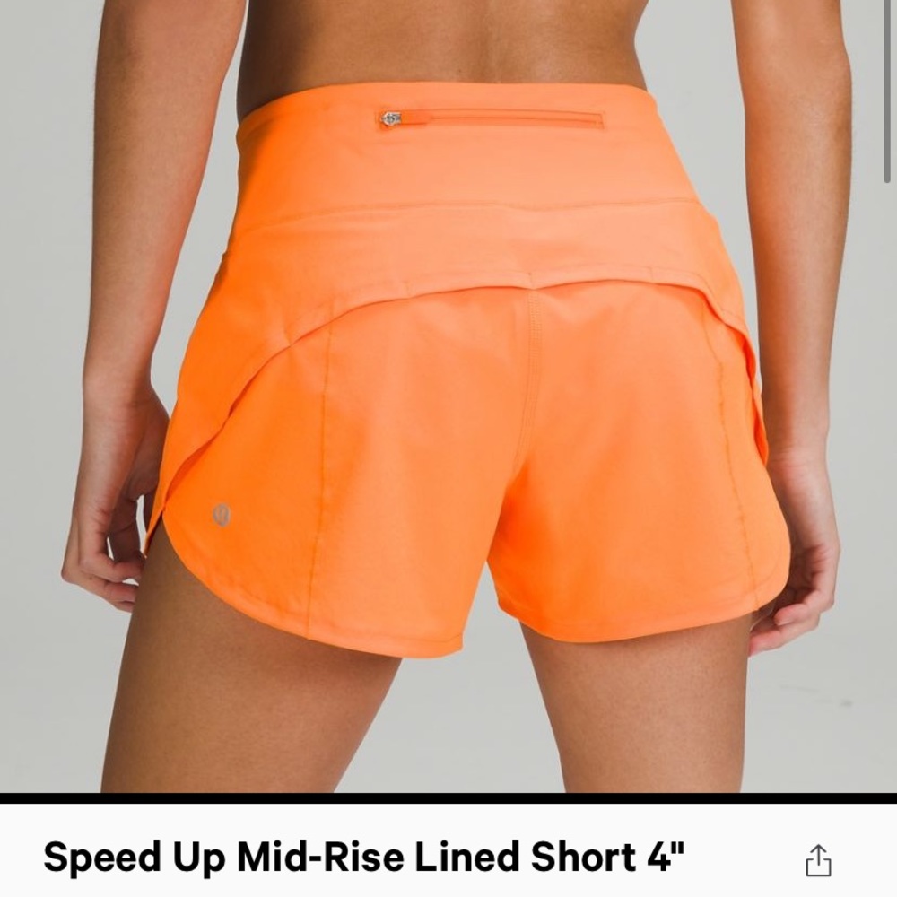 NWT lululemon speed up mid rise 4” shorts